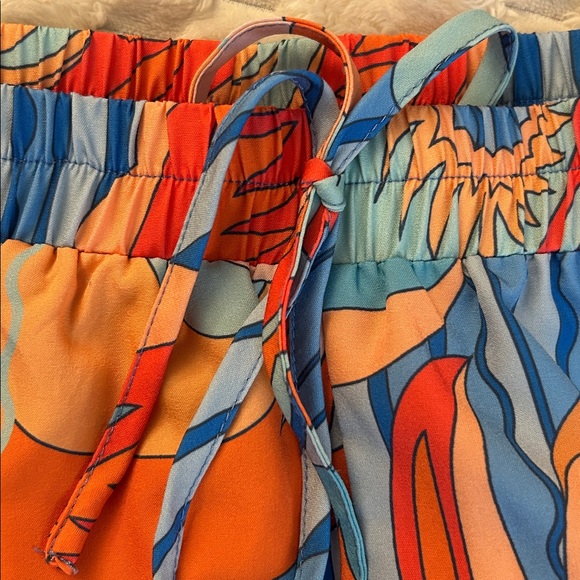 SHEIN Blue and Orange Bermuda Shorts - Picture 2 of 8